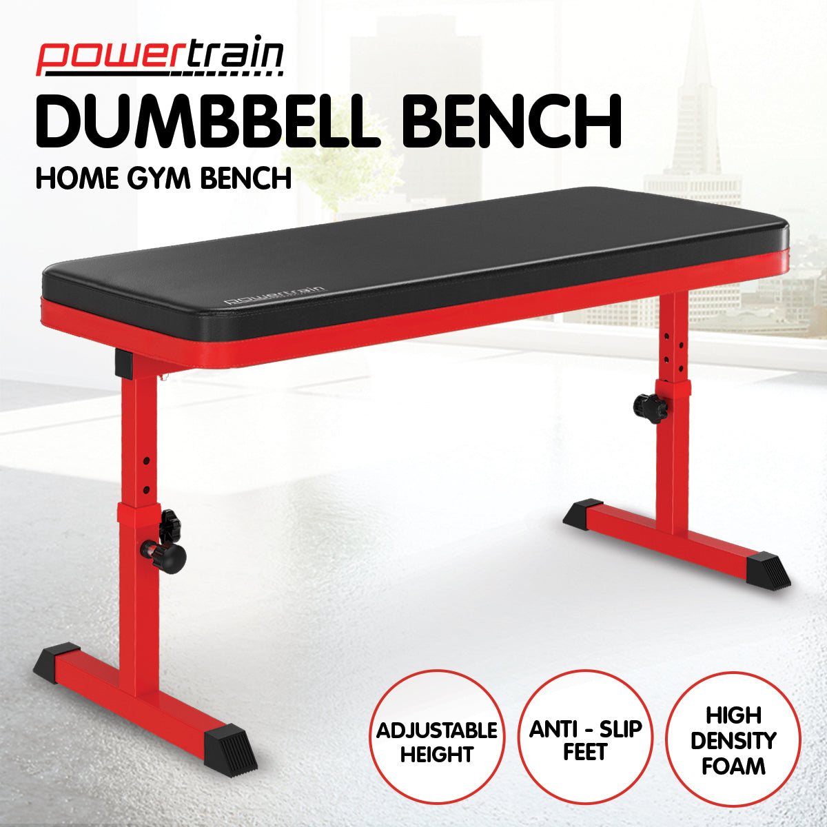 NNEDPE Powertrain Height-Adjustable Exercise Home Gym Flat Weight Bench-1